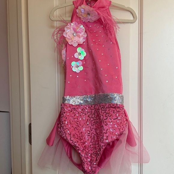 Beautiful pink bodysuit for kids dance bodysuit costume - Picture 3 of 5